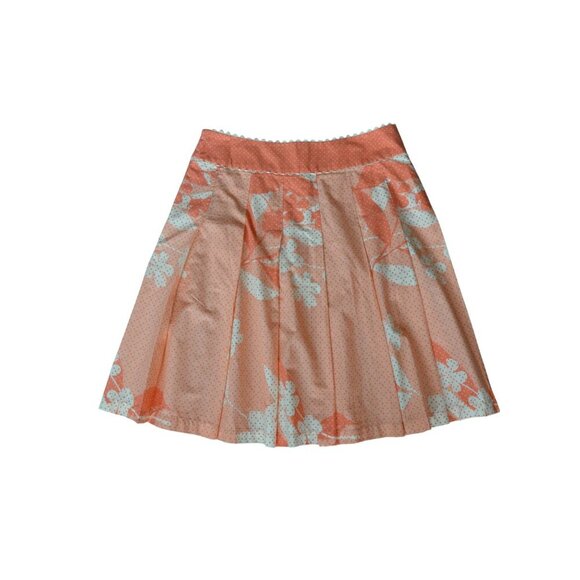 Vintage 90s y2k Liz Claiborne Pastel Cotton Floral Pleated Skirt Womens Size 8 - Picture 7 of 8